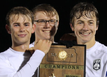 Lang (far right) with high school soccer teammates