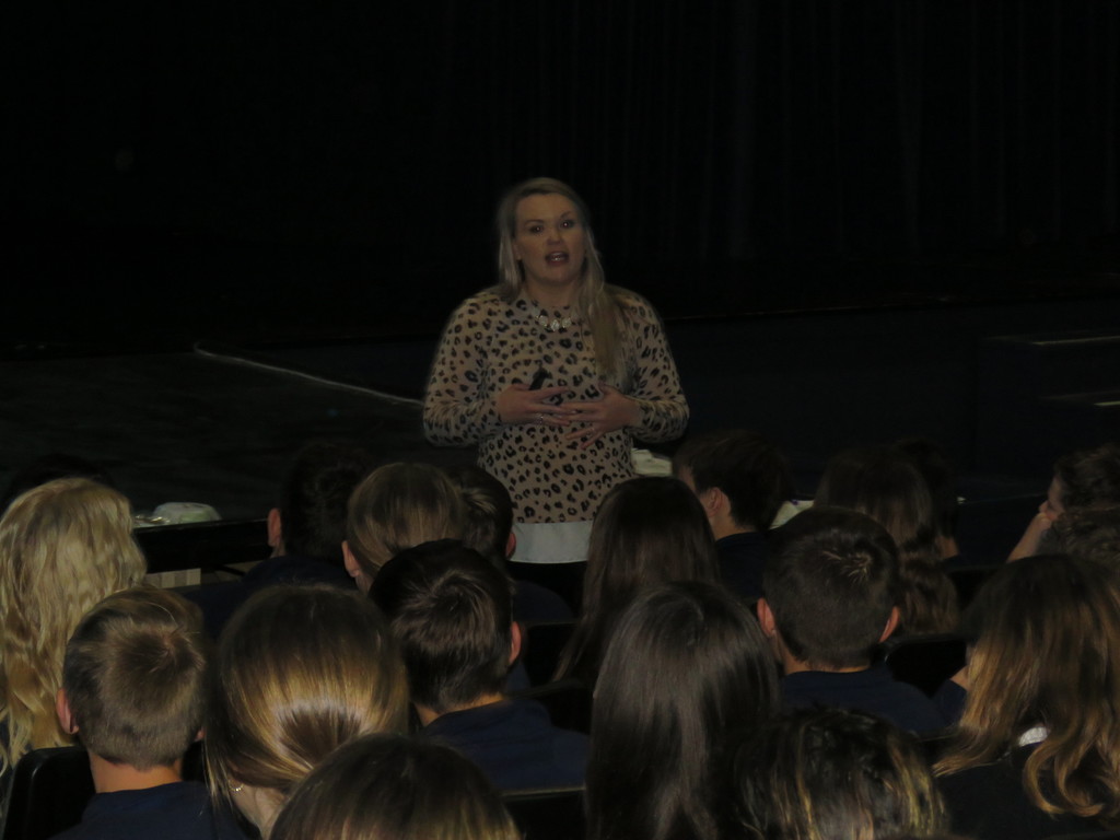Junior high students learn about Jana's Campaign.