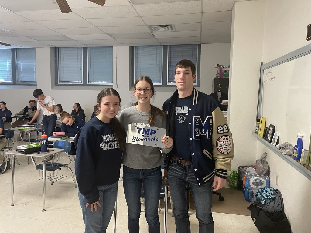 Avery, Tessa and Jace present a TMP-M license plate