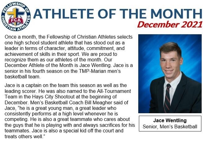 December Athlete of the Month: Jace Wentling