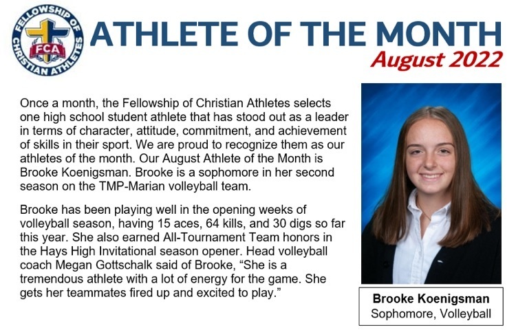 August Athlete of the Month