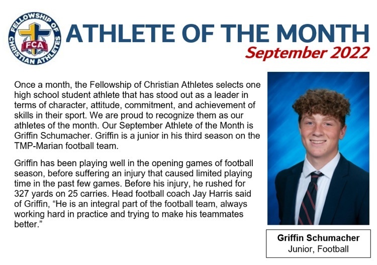 FCA September Athlete of the Month