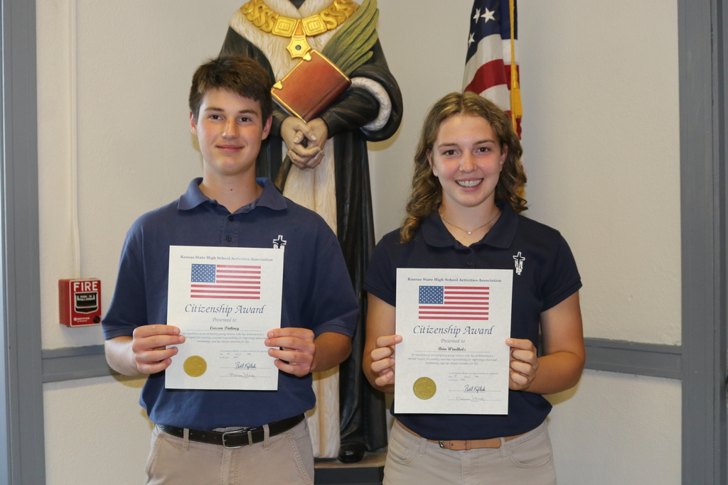KSHSAA Citizenship Award Recipients - Carson Pinkney and Bria Windholz